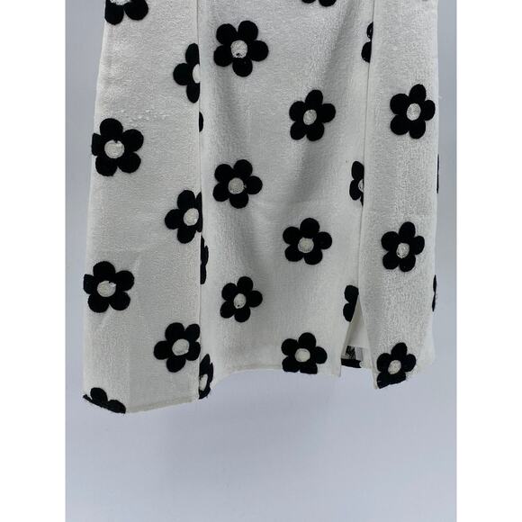 PETITE STUDIO Women's White-Black Tanya Daisy Bodycon Mini Dress SZ S - Picture 7 of 13